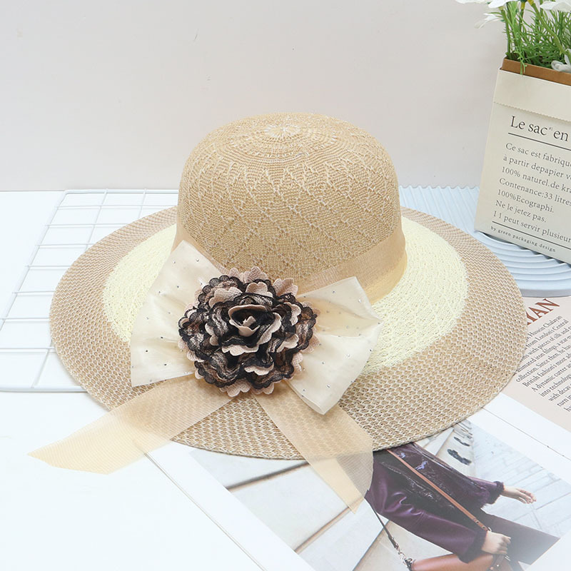 Sombrero de paja para mujer, UV, playa