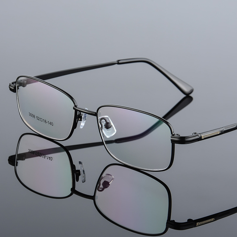 Manufacturer Wholesale Titanium Alloy Thick Gold-Plated Metal Eyeglass Frames Suitable for Prescription Lenses 3008 Presbyopic Glasses Frame
