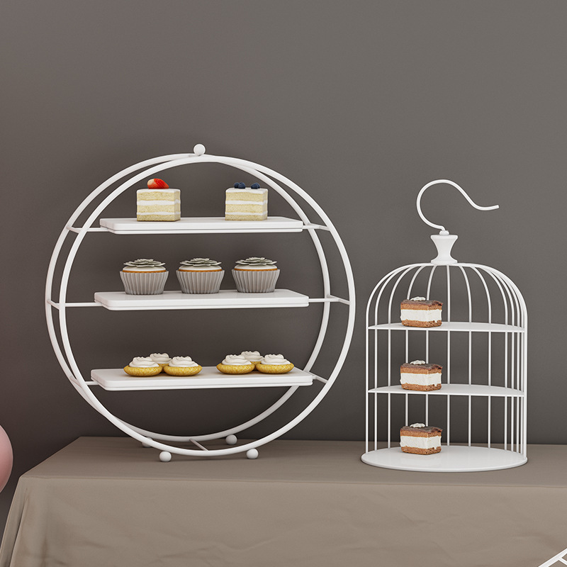 Decoración de mesa de postre simple mesa de postre estante soporte de exhibición decoración de pastelería bandeja de comida fría merienda stand té de la tarde image 5