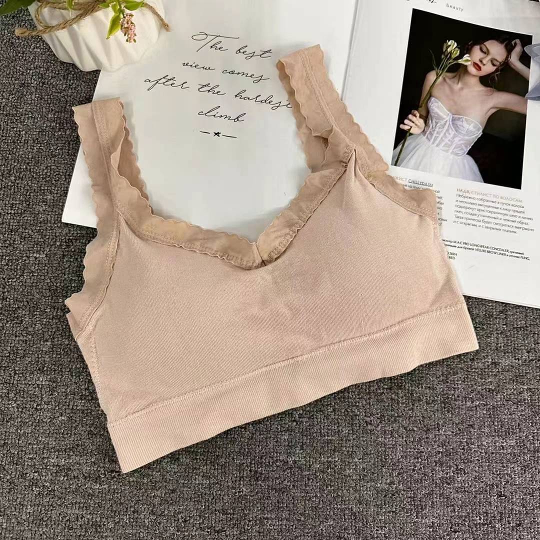 Nueva taza fija sin costuras hermosa espalda sin anillo de acero ropa interior chaleco chaleco cómodo ropa interior damas base sostén al por mayor