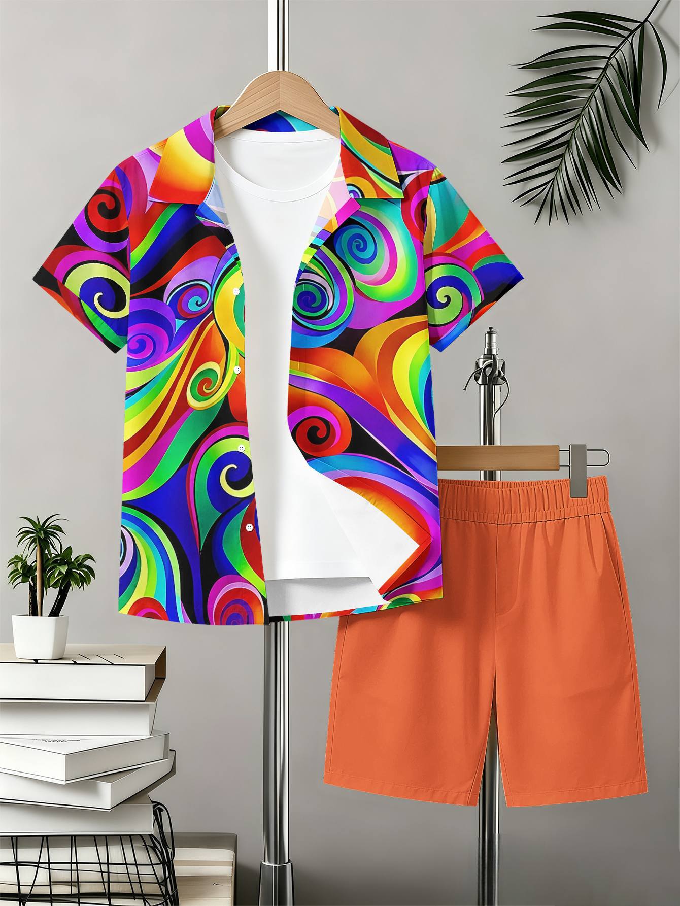 Sommer Set Mit Hemd Und Shorts Für Jungen Mit Totem-muster_voghion.com