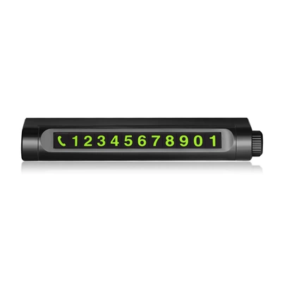 Car Temporary Parking Sign, Car Moving Phone Number Plate, Double Number Sun Protection Metal Hidden Creative Car Supplies (Nömrəli dayanma kartı) - g21-black