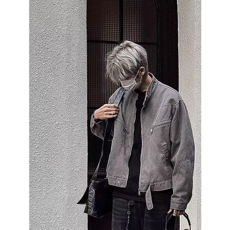 European and American Street Fashionable Loose Biker Suit Leather Jacket Men's Fashionable Duffian Handsome High-Level Aviator PU Leather Jacket Coat European and American Street Fashionable Loose Biker Suit Leather Jacket Men's Fashionable Duffian Handsome High-Level Aviator PU Leather Jacket Coat
