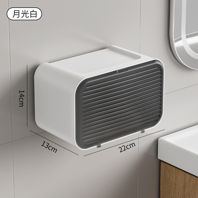 Caja de pañuelos impermeable sin perforaciones, inodoro para el hogar, caja de dibujo de pared simple impermeable, rollo de papel de dibujo de baño