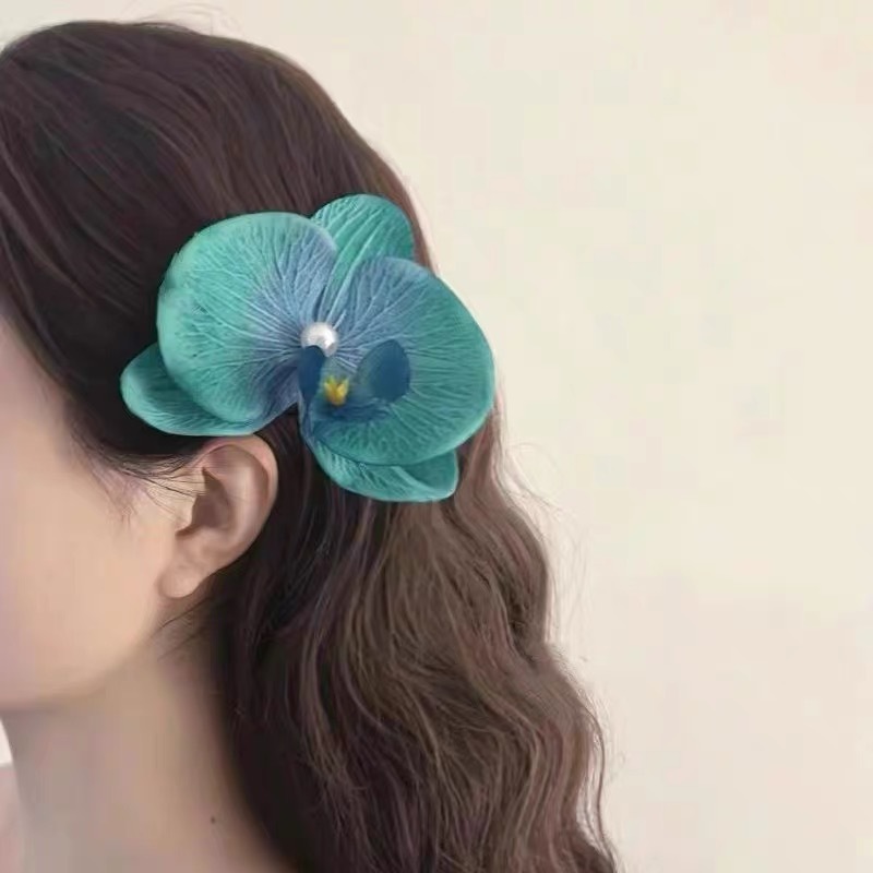 純欲風ピンク胡蝶蘭ヘアピン側辺森系仙美頭花シミュレーション花ヘアピン髪飾り|undefined
