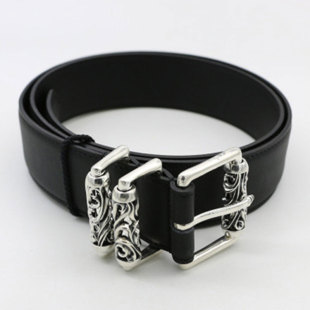 High-End Trendyy Luxury 925 Sterling Silver Belt Buckle Trendyy Cross Flower Men's Trendyy Versatile Trousers Belt Buckle