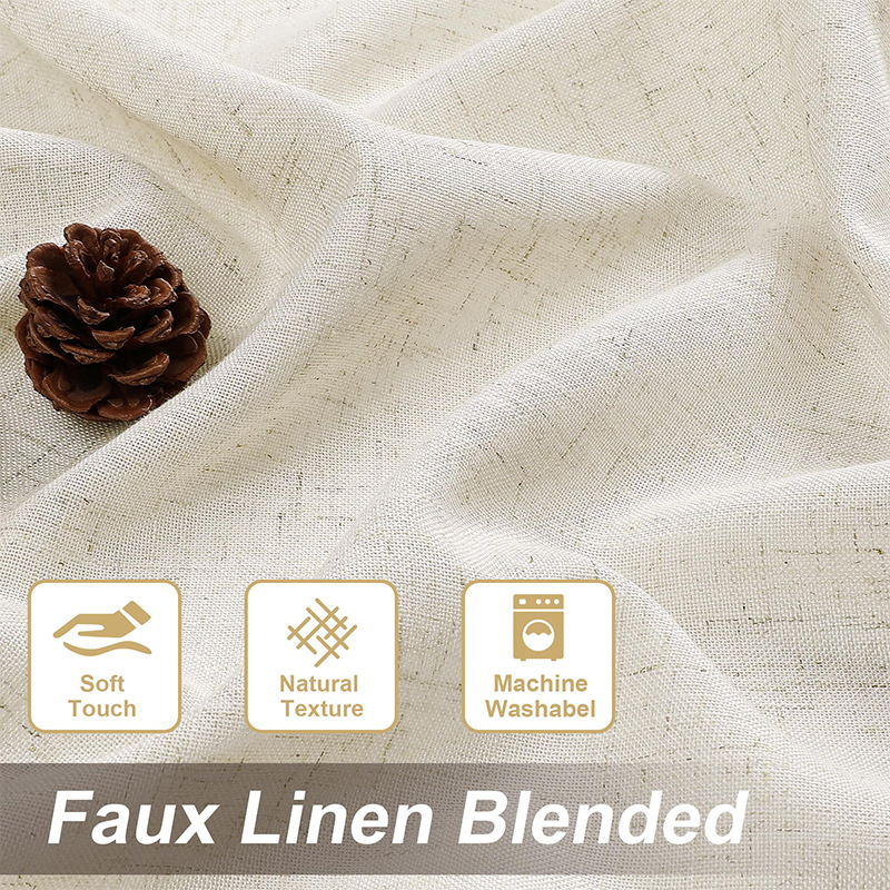 Linza transfronteriza cortina de tela de lino imitación de color natural comercio exterior al por mayor tela de tela