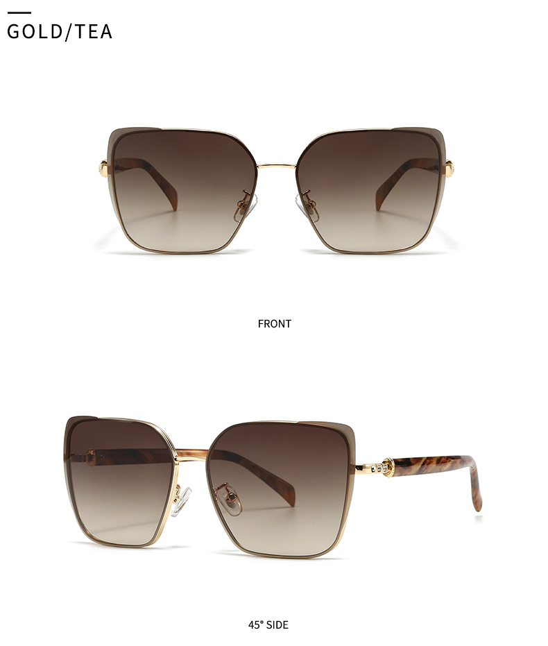 European and American Modern Retro Sunglasses High-end Women's INS Sunglasses All-match Fashionable Metal Sunglasses 5G21_voghion.com
