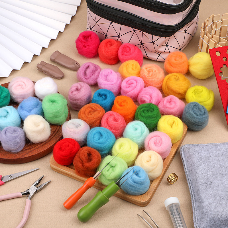 Cross-Border Hot-Selling Needle Felting Starter Kit Needle Felting Tools and Supplies with Storage Box and Beginner DIY Tools