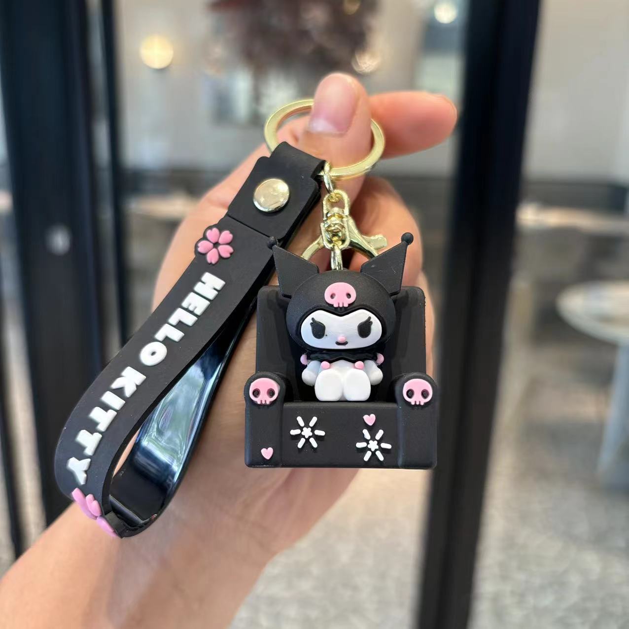 Sanrio Familia Keychain Muñeca de dibujos animados Colgante de muñeca Kuolomi Keychain Car Bags Regalos para parejas