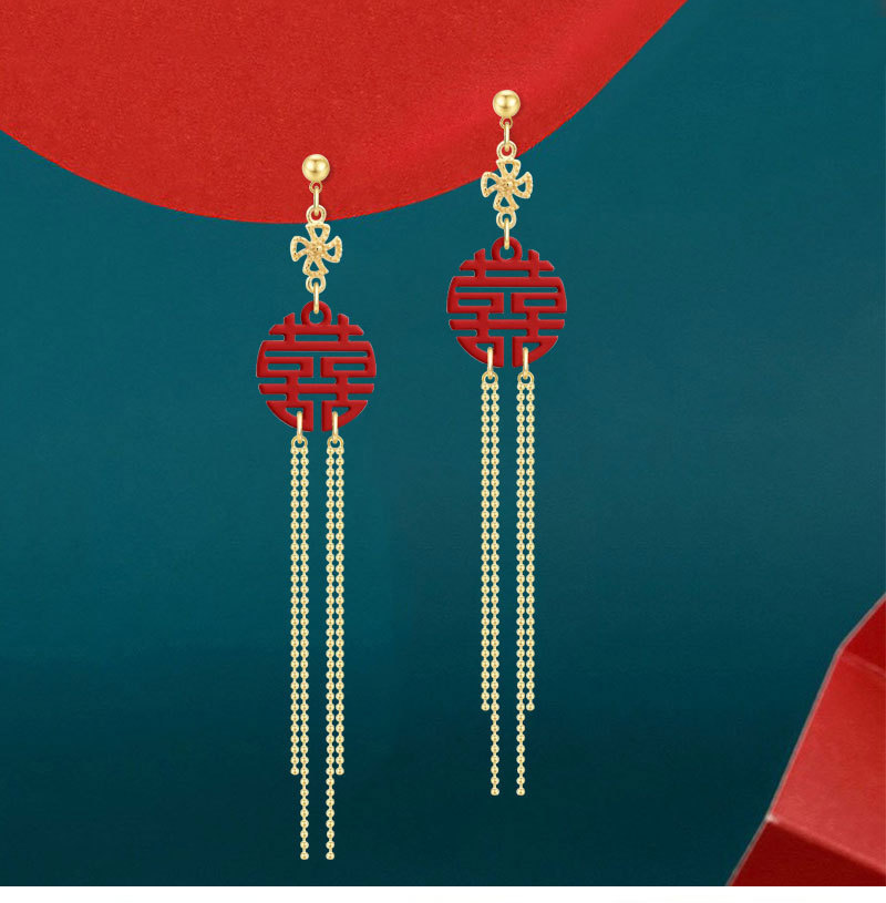 红色喜字+双铜珠链流苏耳环_01.jpg