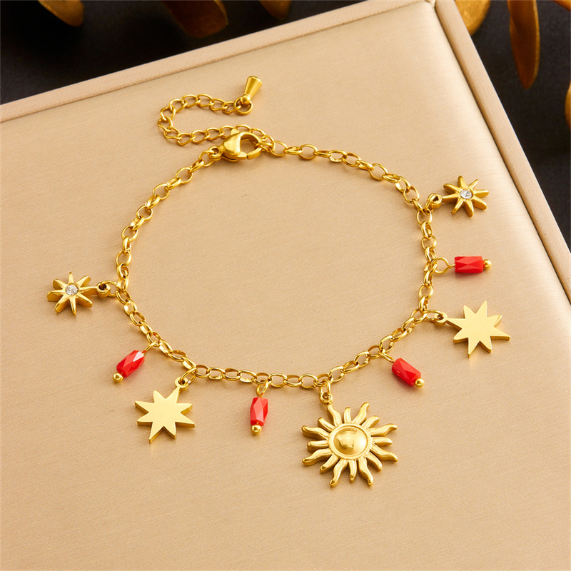 5g Weight 304 Stainless Steel Pendant Material Vacation Simple Style Star 304 Stainless Steel Cable Chain Bracelets In Bulk
