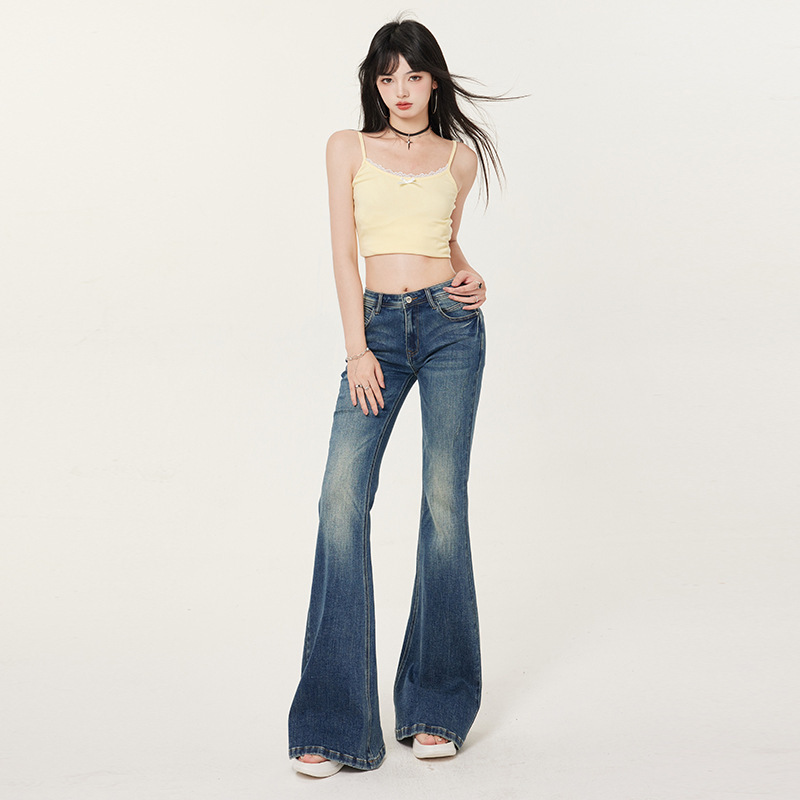 Millennium Classic Low-Waist Stretch Flared Jeans Slimming Versatile Women's Jeans & Long Pants Extended Length