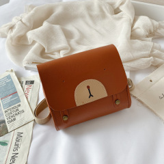 2024 New Elegant Fashion Design Trendy Solid Color Cute Bear Pu Material Dual Shoulder Single Shoulder Crossbody Small Square Bag