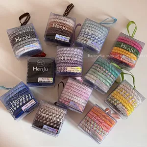 Boxed High-Elasticity Durable Hair Ties, Thickened Hair Bands, High Ponytail Hair Ropes, Premium Leather Hair Accessories