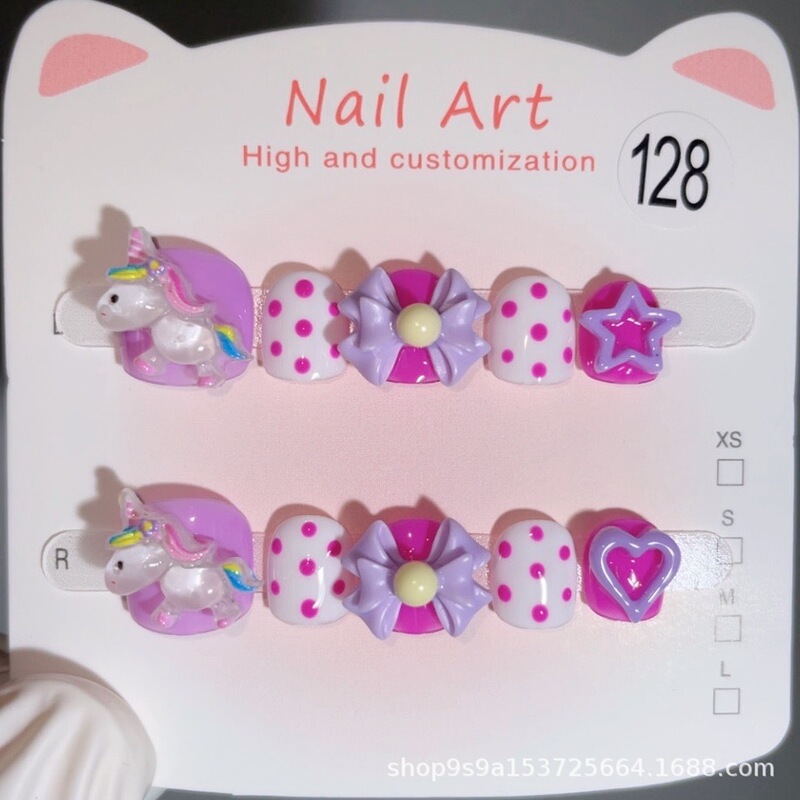 My Little Pony Children's Handmade Nail Stickers Cute Girls Cute Nail Art Stickers Children's Cartoon Wearable Nail Stickers