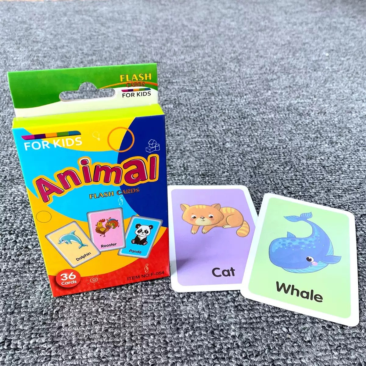 Spot Wholesale Cross-Border 10 Early Education Enlightenment Kidsren's Shape Color Animal Alphabet English Learning Cards