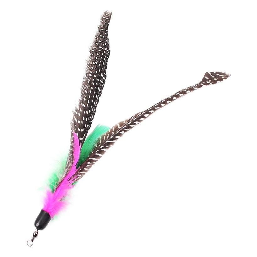 En stock venta al por mayor de cuero Taobao gato suministros perla pluma gato divertido palo reemplazo cabeza DIY casero divertido gato palo