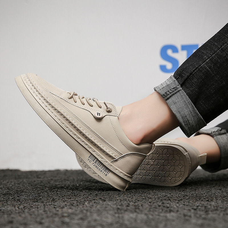 Spring Round brown genuine leather Solid PU Low daily goods in stock Viscose Flat heel shoes factory Direct selling