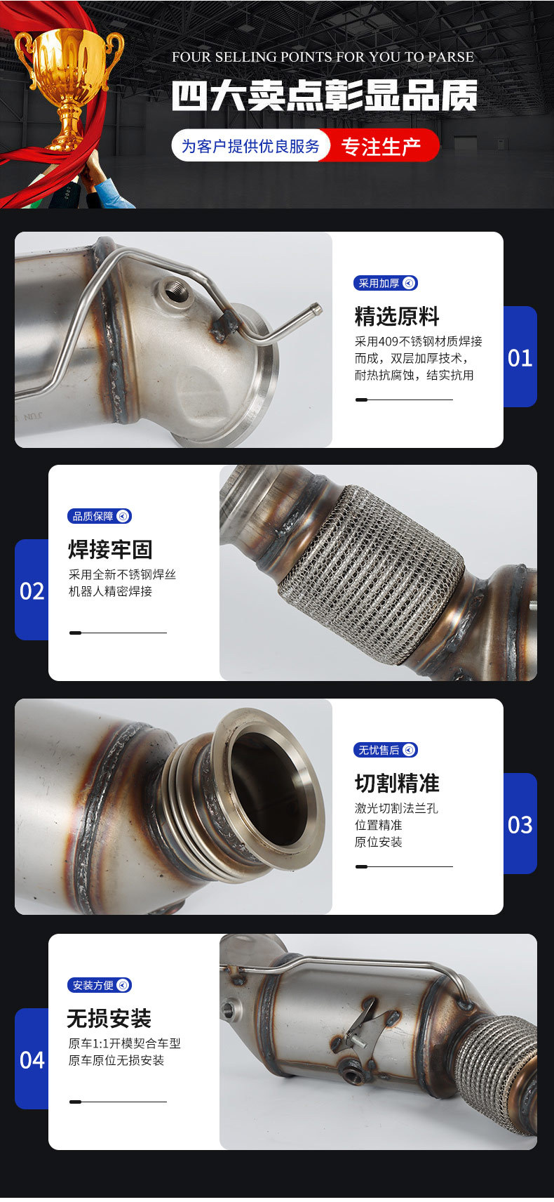 Customized for Bmw Series Three-Way Catalytic Converter with Oxygen Sensor Car Three-Way Catalytic Converter