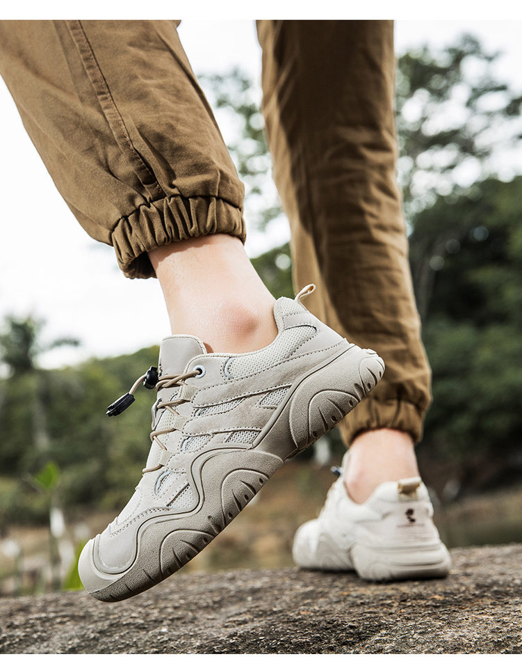 Giày thể thao da thật cổ thấp unisex phong cách ngoài trời — D1833 màu cát, D1833 màu hồng, D1833 màu nâu, D1833 màu xanh lam chi tiết 30