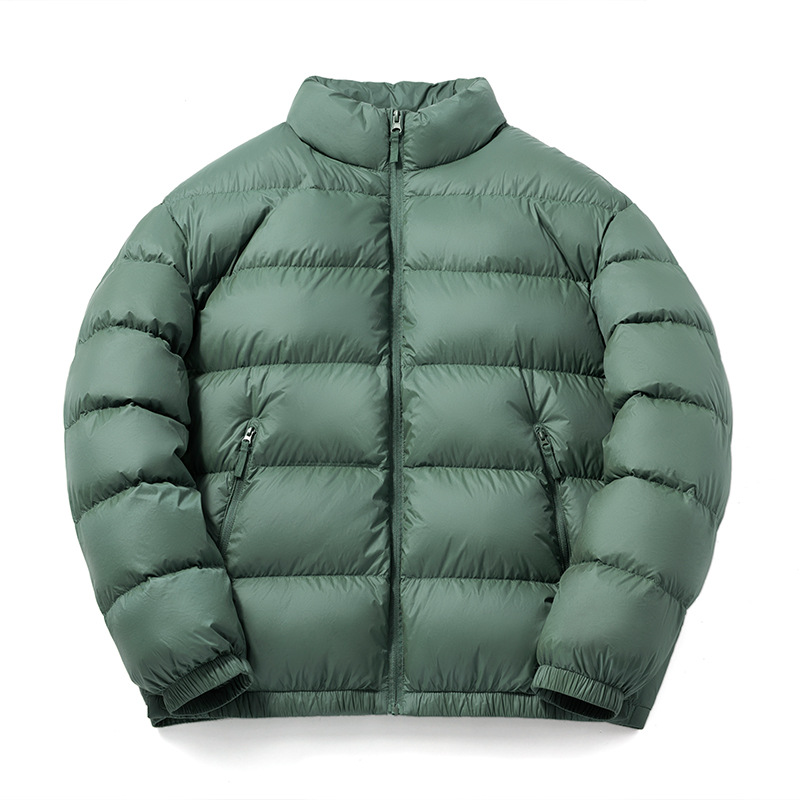 New 90% White Duck Down Jacket for Men and Women, Winter Warm and Trendy Loose Thin Collar Bubble Coat_voghion.com