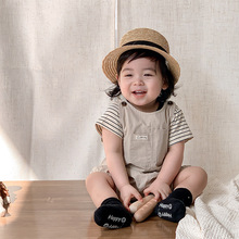 点兮2025夏季新款婴儿衣服男女宝宝同款工装背带裤套装连体衣