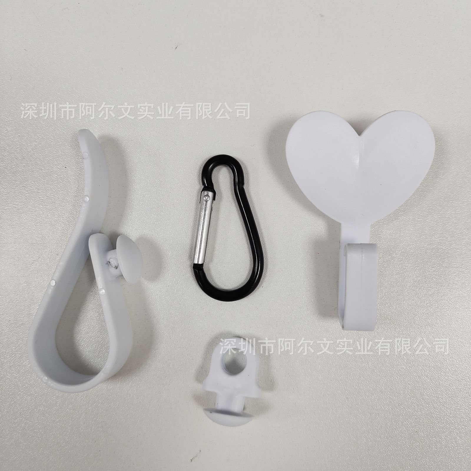 화이트 러브 후크 + 후크 + 화이트 버섯 머리 + 카라비너