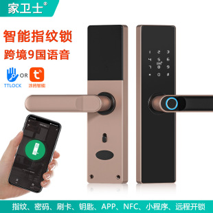 Cross-Border Eight Languages Indoor Door Graffiti Wifi Smart Fingerprint Lock Password Ic Card Key Unlock Wifi Lock
