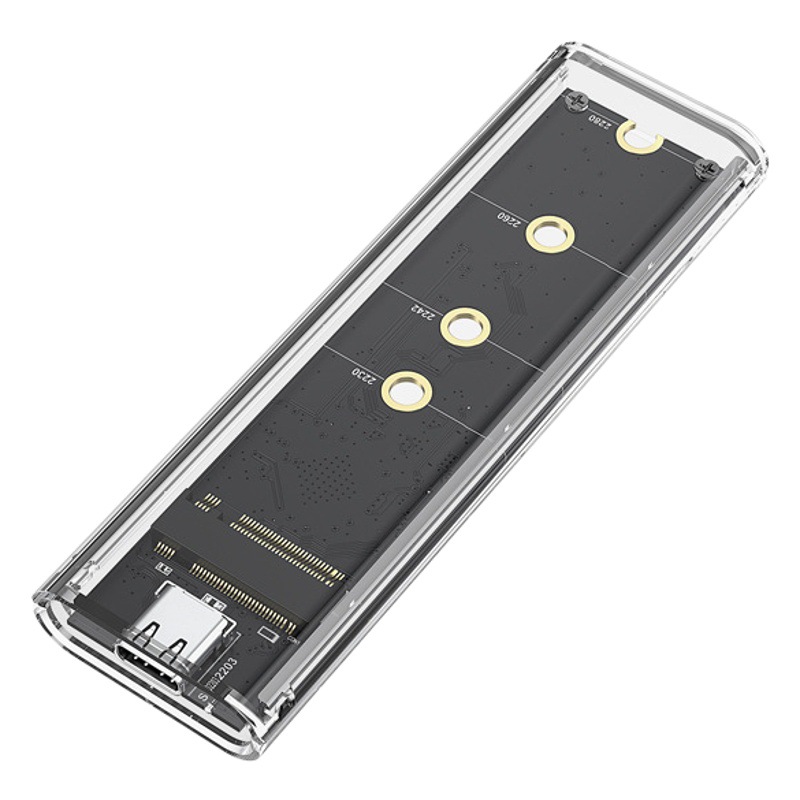 RGB transparente m.2 SSD de Estado Sólido caja de disco duro NGFF/NVME protocolo dual tipo-c interfaz móvil caja de disco duro