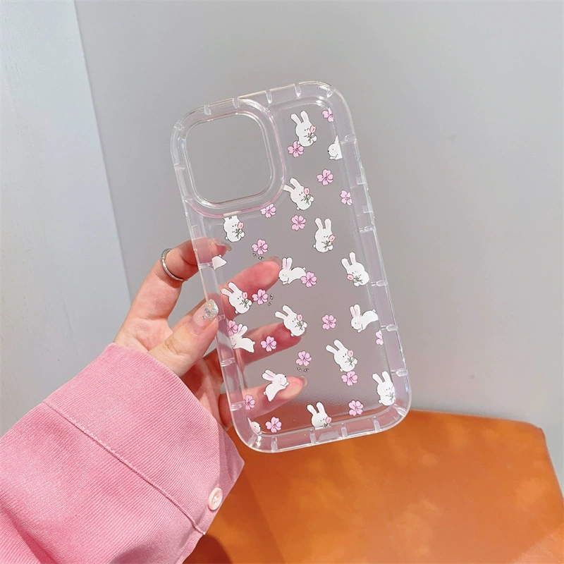 Apple, милая фуксия совместимый с кроликом, iPhone 13, iPhone13 Pro, чехол для телефона, цветочный принт, iphone, 16promax, 15