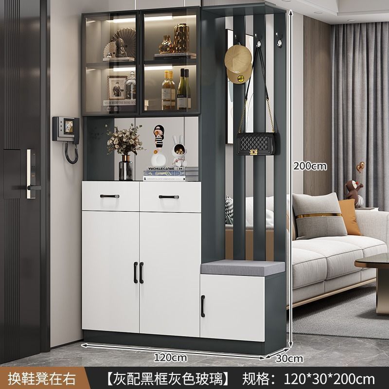 轻奢玄关柜鞋柜一体多功能现代简约客厅屏风玄关隔断柜酒柜储物柜|undefined