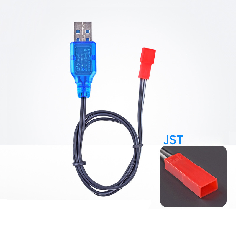 3.7v JST 锂电池充电器 直升飞机 遥控车 坦克 机器人 USB充电线