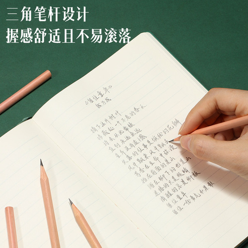 Deli 2B pencil primary school student sketch painting pen log hexagonal triangle barrel children's writing HB pencil wholesale