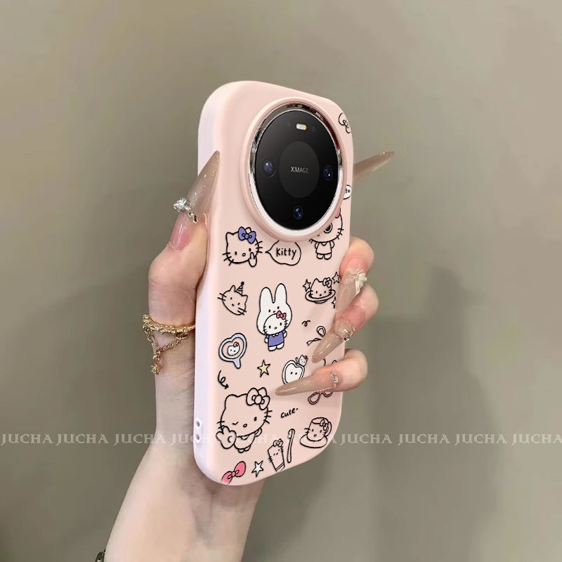 适用华为mate80手机壳高级感可爱HUAWEImate70pro情侣线条凯蒂猫
