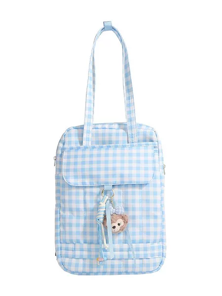 Korean-Style Simple Plaid Backpack 2026 New Model Fresh and Artistic School Bag for Middle and High School Students High-Value Backpack
