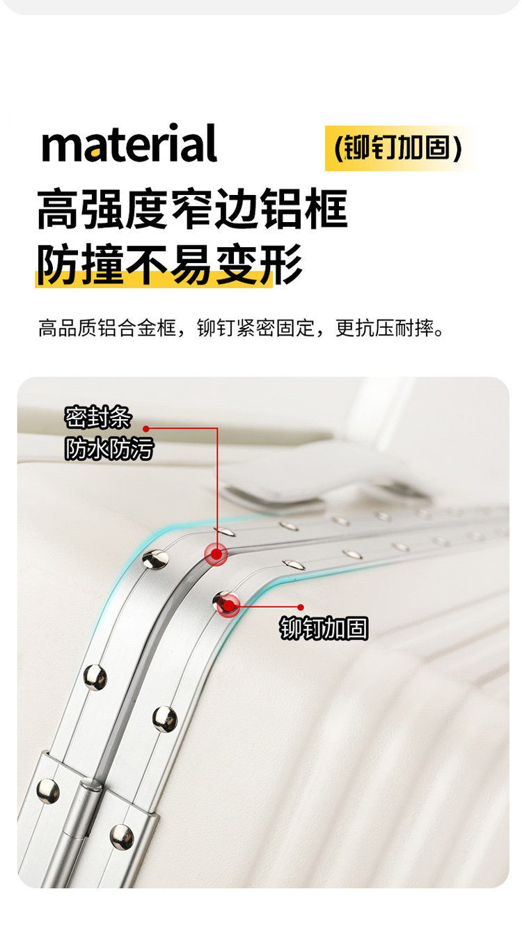 New Travel Luggage Wide Handle Trolley Case Unisex Student 24 Inch Carry-on Password Box Silent Universal Wheel Suitcase Lightweight