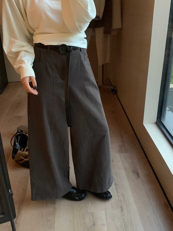 卡其色直筒阔腿九分裤女2025秋季新款高腰百搭休闲裤（配腰带）|undefined