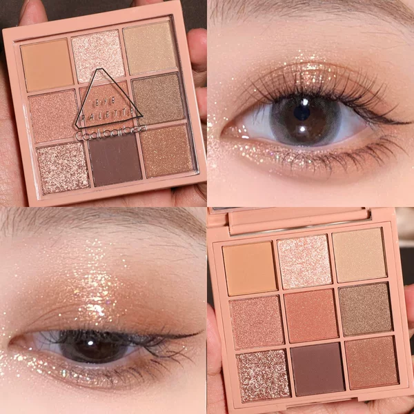 Autumn and Winter Nine-Color Eyeshadow Palette Earth-Tone Daily Light Makeup 2023 New Milk Tea Gray Pink Orange Brown Pumpkin Color Eyeshadow