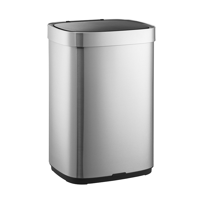 Basurero inteligente de acero inoxidable con sensor automático y desinfección por ozono para cocina y sala de estar