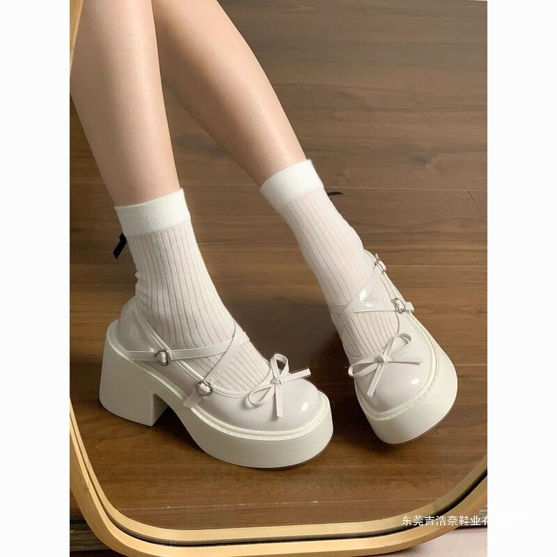 Women's Mary Jane shoes with thick soles and increased height, 2026 new spring and autumn collection, Japanese-style JK style, chunky heels, perfect for pairing with dresses Women's Mary Jane shoes with thick soles and increased height, 2026 new spring and autumn collection, Japanese-style JK style, chunky heels, perfect for pairing with dresses