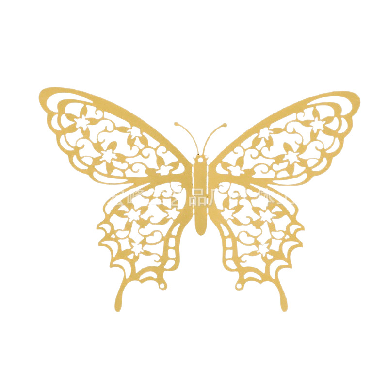 Pegatinas de pared de mariposa hueca tridimensional 3D láser transfronterizas Amazon explosiva pegatinas de pared de decoración del hogar para festivales de bodas