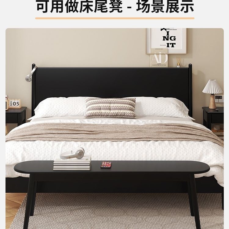 Kajie シンプルモダンなレストランのダイニングスツールロング木製スツールベッド無垢材ロングベンチホームベンチスツールダイニングテーブルロングベンチ|undefined