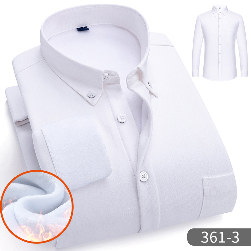 Otoño y invierno, camisa de manga larga caliente sin quemar, camisa informal de negocios de Oxford.