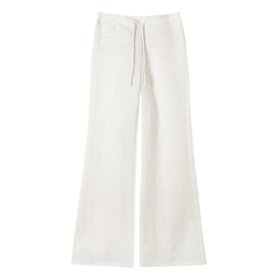 Tencel Linen Straight Leg Pants Women's 2025 Summer Thin High Waist Simple Style Elegant Skinny Slimming Straight Leg Pants