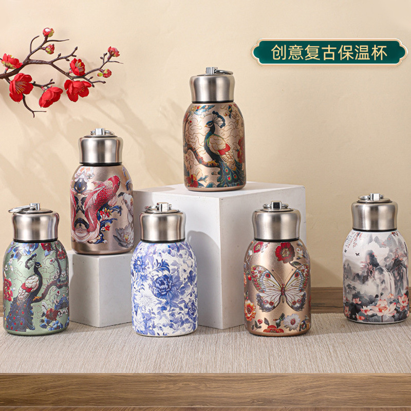 Cross-Border Mini 316 Stainless Steel Chubby Thermos Cup with Ring Flap Pocket Pants Cup Vacuum Double-Layer Portable Cup Cross-Border Mini 316 Stainless Steel Chubby Thermos Cup with Ring Flap Pocket Pants Cup Vacuum Double-Layer Portable Cup