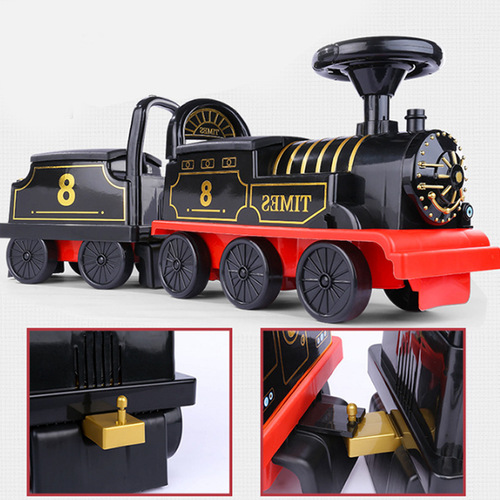 Large track toy car children's electric train can seat two people baby toddler sliding educational battery car
