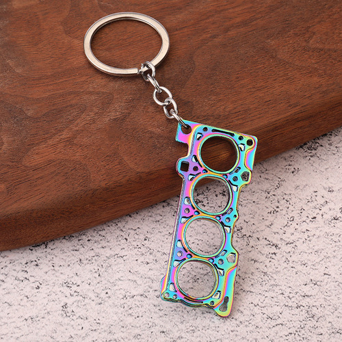 Creative Car Engine Modification Cylinder Engine Gasket Keychain Pendant Zinc Alloy Keychain