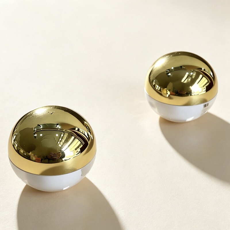 5g electroplated gold transparent spherical wholesale custom serum sample trial size skincare cosmetic empty bottle