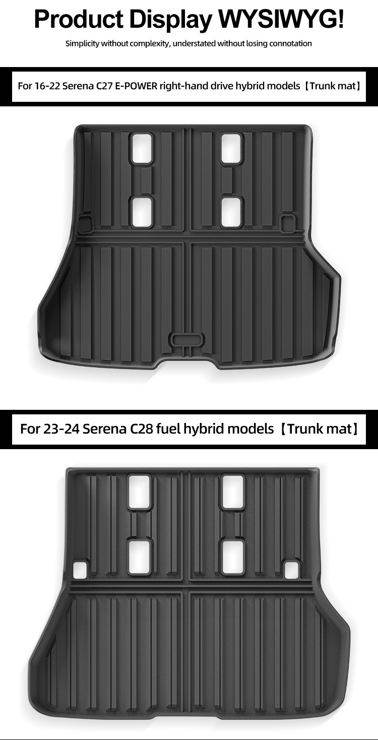 Suitable for 16-24 Serena C27 E-Power/C28 Car-Specific Trunk Mat Tpe Trunk Mat
